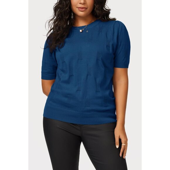 Women's Lightweight Short Sleeve Dressy Blouse Viscose Blend Casual Top - Picture 3 of 5